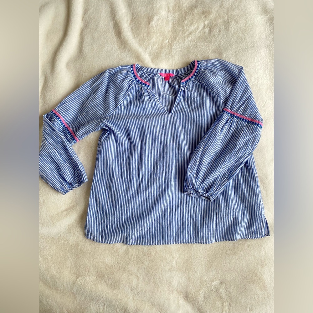 Lilly Pulitzer cotton blouse | top | shirt | lightweight | beach | summer | L